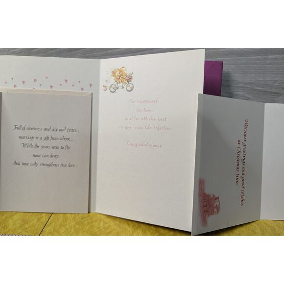 Lot of 3 Teddy Bear Vintage Greeting Cards Marriage Elder Anniversary Christmas - Picture 5 of 6